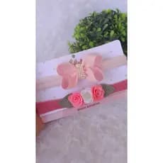 Kit 2 faixas de bebê lacinho e floral coleção flores