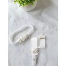 faixa de bebê e prendedor de chupeta casamento / batizado / festa / saída maternidade bebê rn ou criança