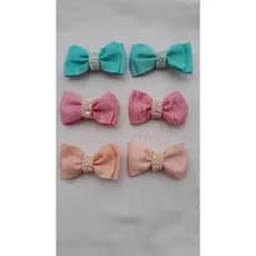 Kit Laços parzinho Pérolas 3 pares de Laços para cabelo infantil menina