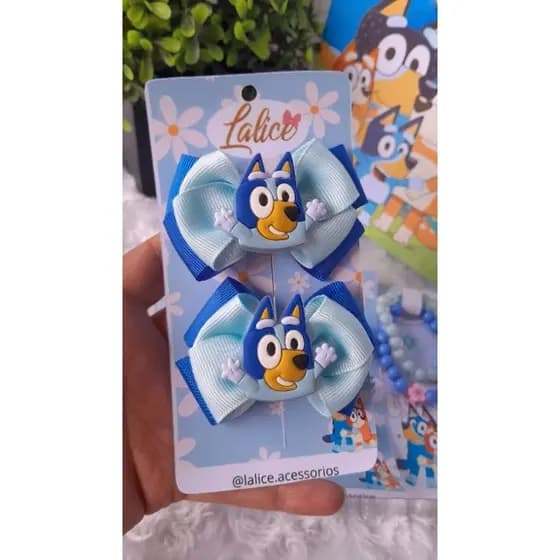 laço infantil bluey e bingo parzinho e Hair Clip