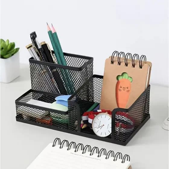 PORTA CANETA ORGANIZADOR PARA MESA DE METAL ARAMADO