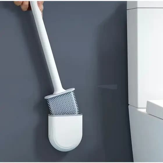 Escova De Silicone Vaso Sanitário Base Para Banheiro Privada Com Suporte pra parede
