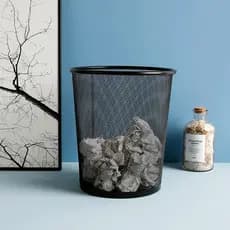 Lixeira Metal Aramado Cesto de lixo Redonda Para Escritorio Casa Quarto 10L