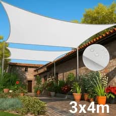 Toldo Impermeável 3x4m Retangular para Área Externa | Lona p/ Cobertura de Garagem Varanda Chuva