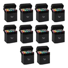 Kit 48 Canetinha Marcador Caneta Ponta Dupla 48 Cores Aquarela - Atacado para Revenda