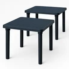 Mesa Plastica Quadrada Desmontável Portátil Jardim Area de Lazer Pés Removíveis 83x83cm