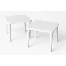 Mesa Plástica Quadrada Desmontável Área De Lazer Jardim Piscina Praia Verão Jantar 83x83cm Cores