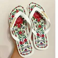 Chinelo Feminino Casual Estampado Confortável Solado Antiderrapante Moda