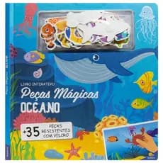 Livro Oceano 35 Peças Mágicas Com Velcro Infantil Todo Livro