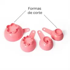 Kit Conjunto 4 Xícaras 2 Em 1 Cortador e Medidor Para Cozinha E Confeitaria Injetemp