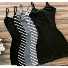 Kit 6 Vestidos canelado curto de alcinha