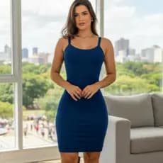 Vestido Canelado Curto Alcinha
