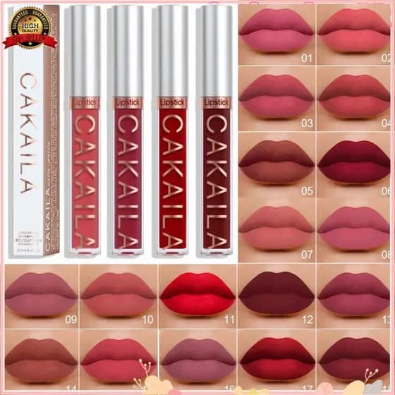 [Atacado] Batom CAKAILA/Brilhante/Lábio À Prova D'água/Fosco/Não Gruda Em 18 Cores