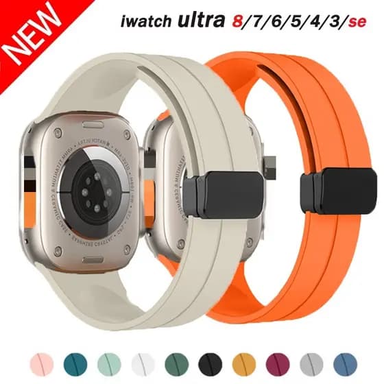 Pulseira Magnética iWatch Série 7 8 se 6 3 ultra 49mm 45mm 40mm 41mm 42mm 38mm correa