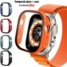 Vidro + Estojo Para Relógio Apple Watch Ultra 49mm Pulseira smartwatch PC Bumper + Protetor De Tela Tampa Temperada iwatch Série Banda Acessórios