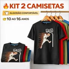 Kit 2 Camisetas Infantil Masculina Algodão Estampada 10 ao 16 Anos Roupa Juvenil