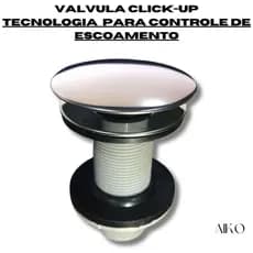 Válvula Click Lopazzi  PARA CUBAS DE BANHEIROS E LAVABOS CONEXÃO 7/8'' - ABS COM ACABAMENTO INOX