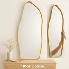 Espelho Lopazzi Orgânico 110x50cm Grande Corpo Inteiro Decoração Pinterest com Moldura de Alumínio Quarto