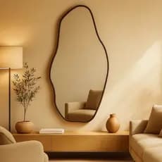 Espelho Lopazzi Corpo Inteiro Orgânico com Moldura de Alumínio Decoração Pinterest 110x50cm Sala Quarto Hall
