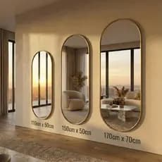 Espelho Lopazzi de Chão Oval Luxo Provador Closet Quarto 1,70m