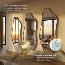Espelho Lopazzi Orgânico Grande 170x70 Corpo Inteiro Moldura Premium