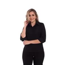 Camisa manga 3/4 social camisa feminina lisa produto 100% Brasil