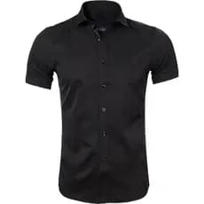 Camisa manga curta slim fit social masculina sem bolso premium costura de qualidade
