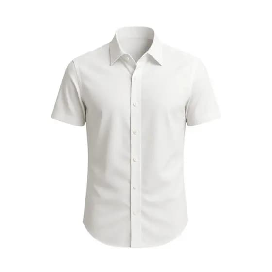 Camisa manga curta slim social casual masculina branca alfaiataria sem bolso acabamento de qualidade
