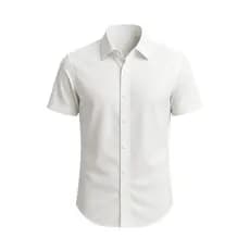 Camisa manga curta slim social casual masculina branca alfaiataria sem bolso acabamento de qualidade