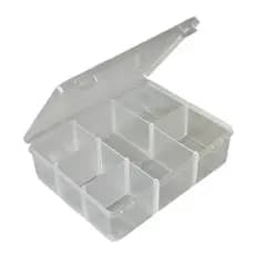 CAIXA ORGANIZADORA COM 6 DIVISÓRIAS TRANSPARENTE 10cm X 13cm unidade
