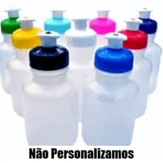 GARRAFA SQUEEZE 300ML TAMPA COLORIDA KIT COM 15 (SEM ADESIVO/MAIS DE DUAS CORES OPÇÃO SORTIDA)