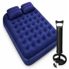 Kit Colchão Casal Inflável Resistente + 1 Bomba De AR + 2 Travesseiros