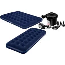 Kit Colchão Casal Inflável Resistente + Colchão Solteiro Inflável + 1 Bomba de Ar Eletrica