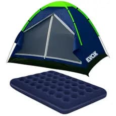 Kit Barraca Camping 3 Pessoas Acampamento + Colchão Inflável Casal