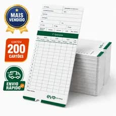 Cartão Ponto Cartográfico Original - 200 Unidades - Trabalho Funcionário Máquina Digital Relógio Registro