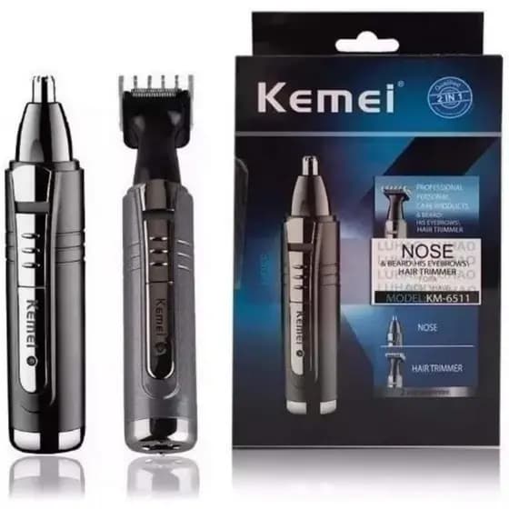 Aparador de Pelos Kemei Multigroomer Recarregável KM6511 Preto 2 em 1