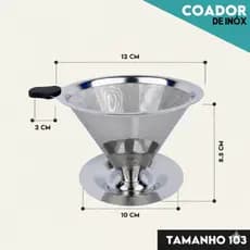 Coador de Café Aço Inox 103 Reutilizável Filtro Permanente Sem Papel (Camada Dupla) Promoção