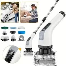 Kit Limpeza Profissional Elétrico 9 em 1 | Esfregão Giratório Sem Fio e Potente