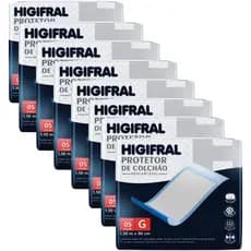 Kit 8 pacotes Protetor de Colchão Descartável Higifral G -Total 40 unidades