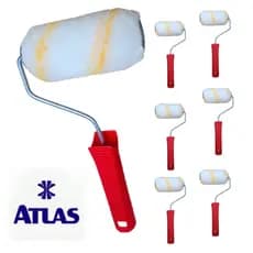 Kit Rolo De Pintura De Lã 9cm Atlas AntRespingo Acabamento Parede e Teto Envio Rápido