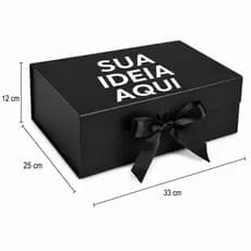 Kit 10 Caixa De Presente Magnética Personalizada 33x25x12 Premium Rígida com imã e Fita de Cetim
