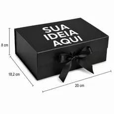 Caixa De Presente Magnética Personalizada 20x18,2x8 Premium Rígida com imã e Fita de Cetim