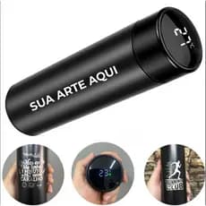 100 Garrafa 500ml LED Personalizada nome, logo, time Inox Inteligente Medidor de Temperatura Digital