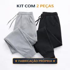 KIT 2 Calças Moletom Unissex Peluciada Para o Inverno