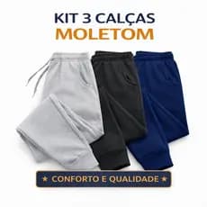 KIT 3 Calça Moletom Unissex Ideal Para Sports e Corridas Com Punho e Elastico