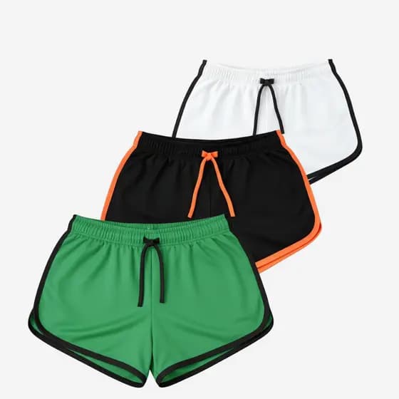 Kit 3 Shorts Fitness Feminino Dry Fit Academia Corrida Caminhada Leve Confortável