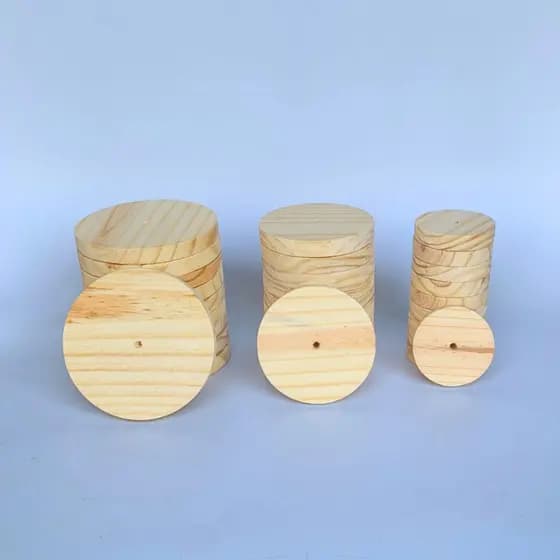 Kit 10 Unid Bolacha de Madeira Pinus Lixado Disco p/ Artesanato Roda