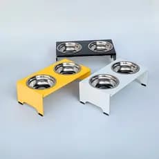 Comedouro Elevado Resistente Duplo Ferro Pet Alto Tigela Inox Bebedouro Gato Cachorro Comedor Pote
