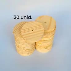 Roda Disco Bolacha Madeira Pinus Maciço Artesanato DIY 11cm ou 15cm