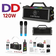 Caixa de som Bluetooth Alça Portátil Grande c/ Bluetooth 2 Microfones KARAOKE Led RGB Bass Mp3 Play 5.1